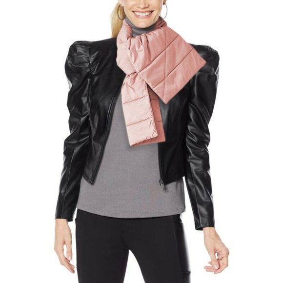 NWT VINCE CAMUTO WOMENS WINTER PUFFER SCARF QUILTED 9" x 62" PINK - Picture 1 of 6
